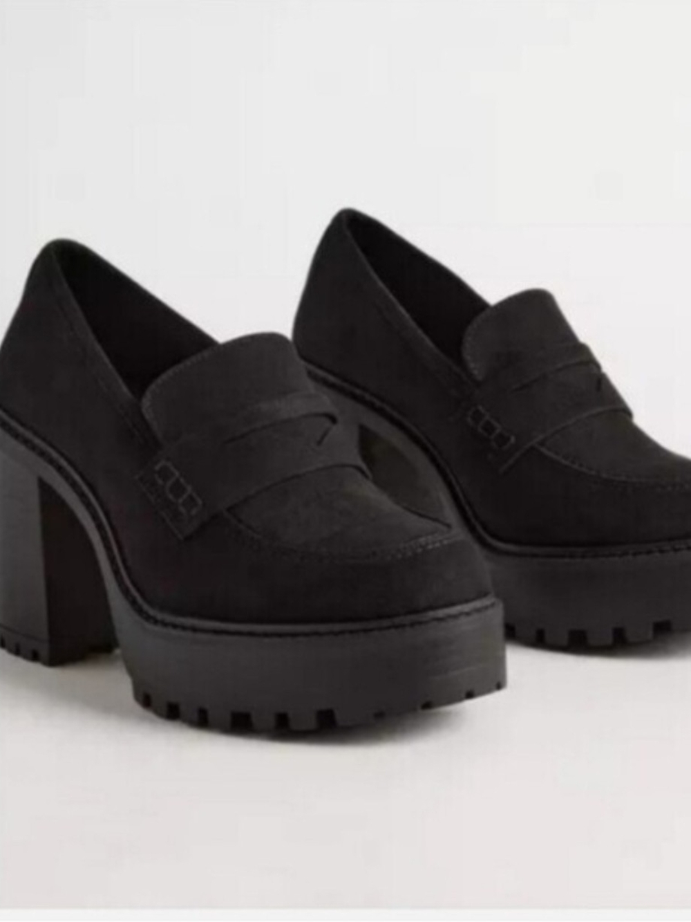 Torrid Faux Suede Platform Heeled Loafer